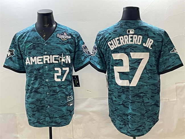 Men's Toronto Blue Jays #27 Vladimir Guerrero Jr. Teal 2025 World Series 2023 All-star Limited Stitched Jersey Men's Toronto Blue Jays #27 Vladimir Guerrero Jr. Teal 2025 World Series 2023 All-star Limited Stitched Jersey